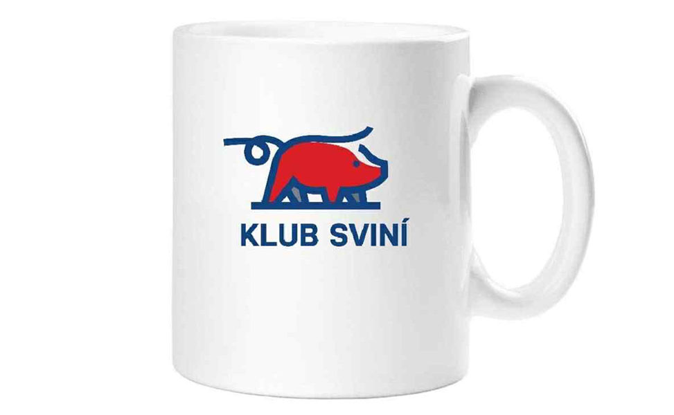 Hrníček bílý – logo klub Sviní barevné